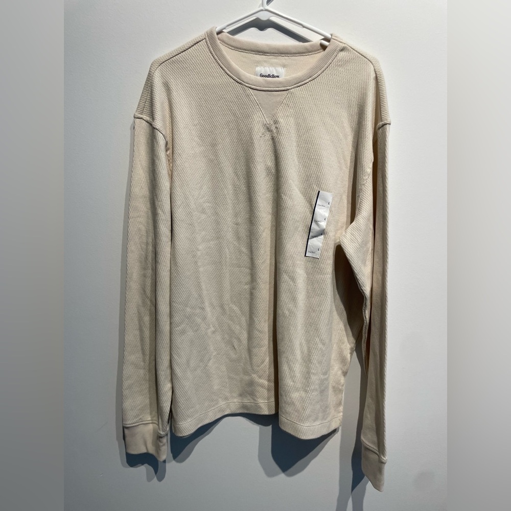 Goodfellow & Co Cream Long Sleeve Tee Size Large NWT